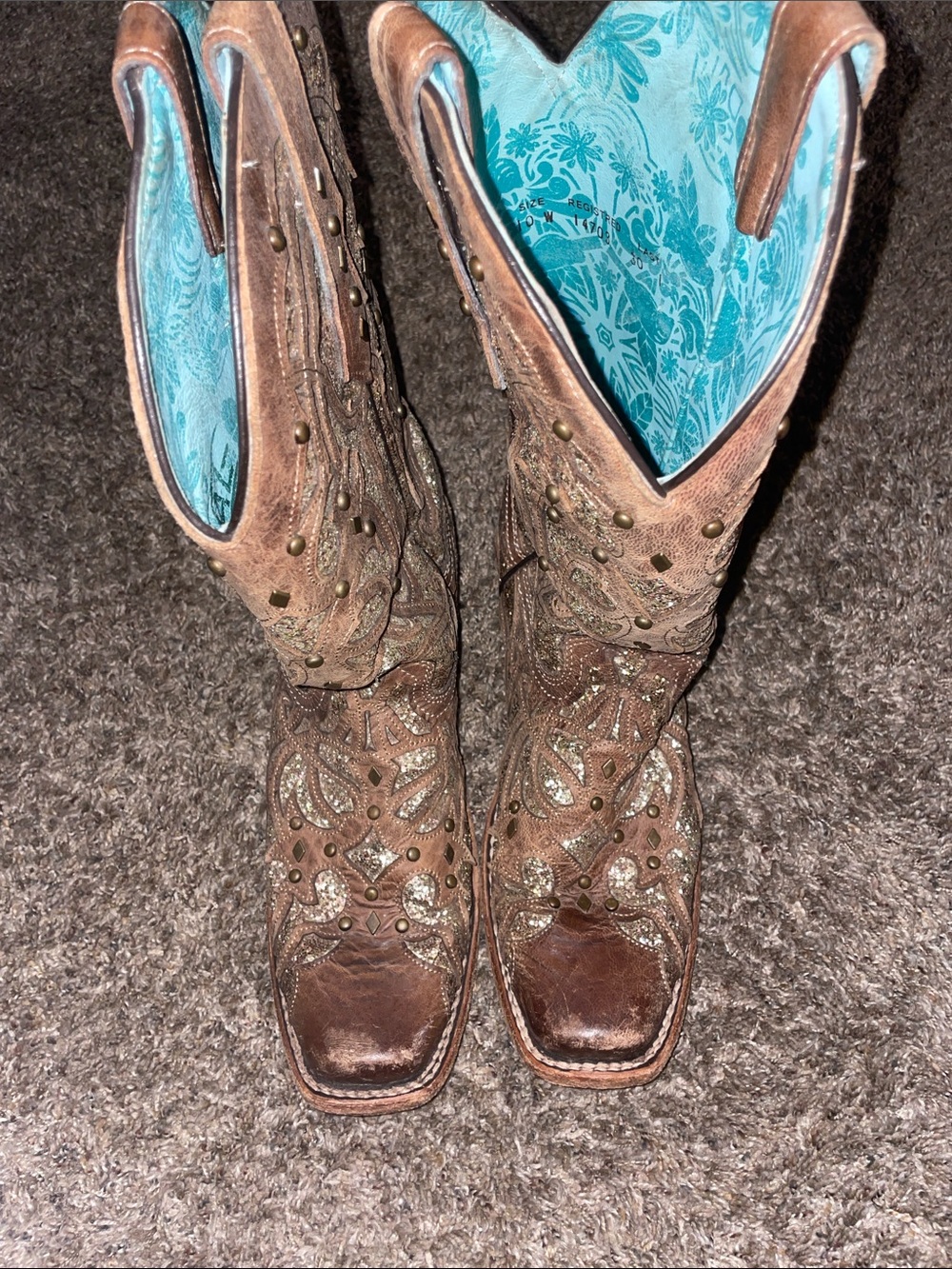 Corral Western Cowboy Boots with Turquoise Liner